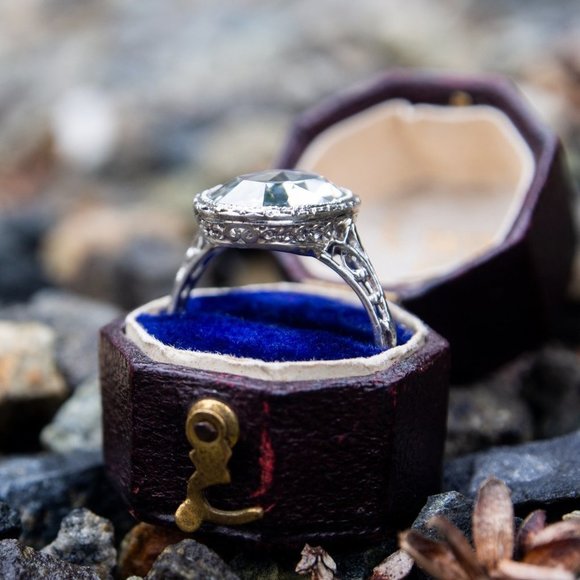 Dainty Noble Anillos Large Oval Pure Zircon Silver Plated Vintage Ring, … - Picture 4 of 8